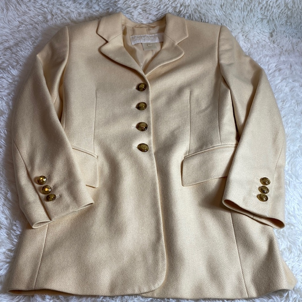 Escada-Margaretha Ley-Peach Cashmere Silk Jacket Blazer-34-Light Academia